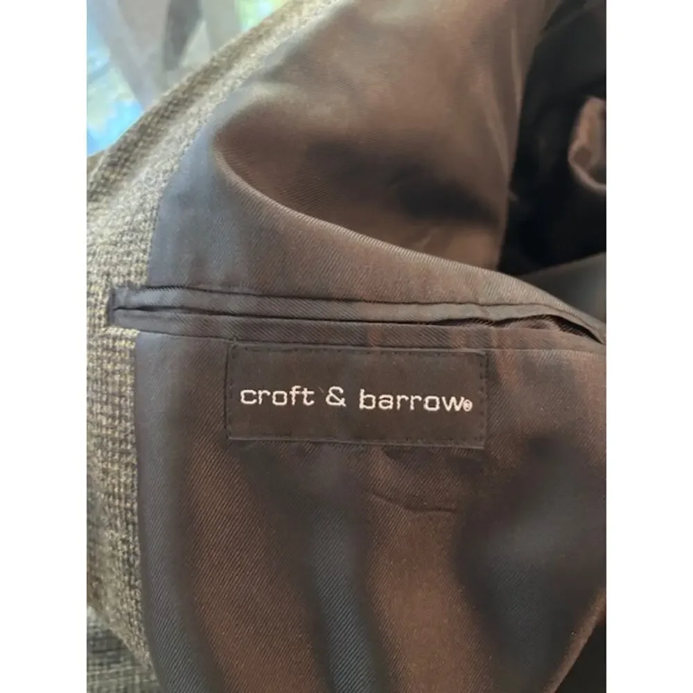 Croft & Barrow Mn's Blazer Sport Coat Virgin Wool Camel Hair 44L
